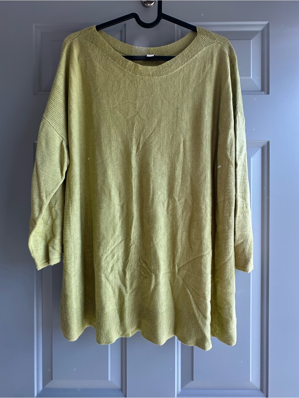 J. Jill Relaxed Crewneck Sweater Tunic in Light Olive Green